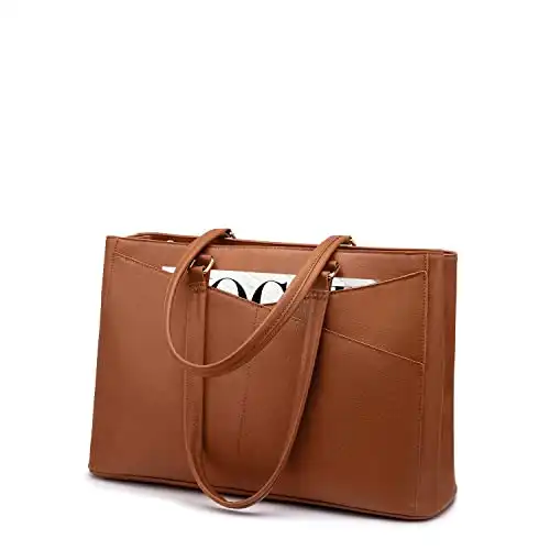 Laptop Leather Tote Bag for Women