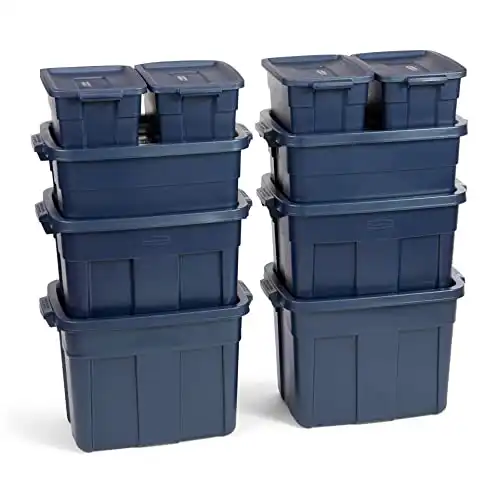 Stackable Storage Tote with Lid and Handles (Pack of 10)