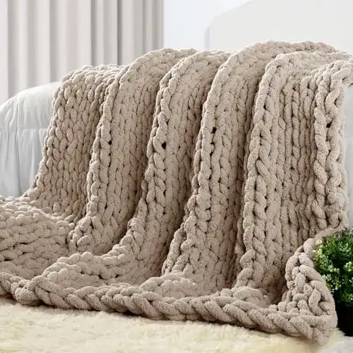 Boho Knit Throw Blanket