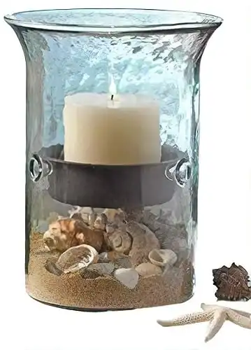 Candle Holder with Rustic Metal Insert