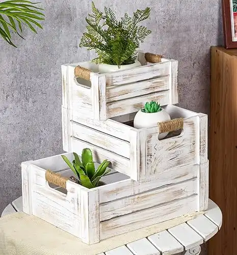 Rustic Wood Nesting Crates