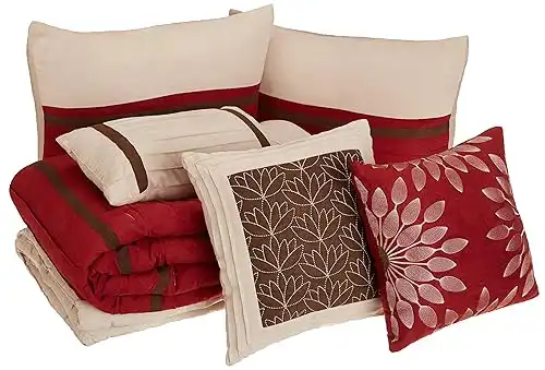 Red and white comforter set